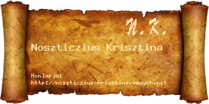 Noszticzius Krisztina névjegykártya